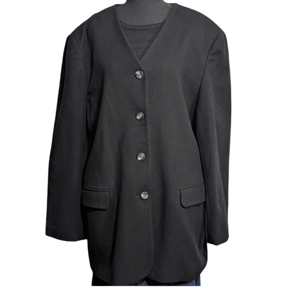 NYCC | 100% Wool Women's Coat Jacket | Black | LARGE per measurements